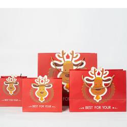 Wholesale Hot Selling High Quality Christmas Paper Gift Packaging Bags With Custom Logo