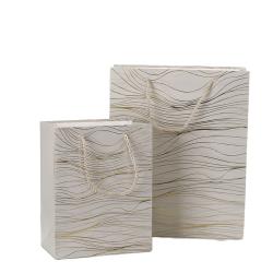Wholesale Simple Delicate Gold Stamping Printed Paper Gift Packaging Bag With Custom Design Logo