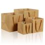 Hot-selling Recycled Eco-friendly Portable Hard Kraft Paper Gift Bag With Ribbon Handle For Flower Packaging