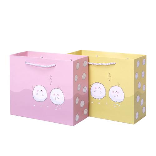 New design hot sale portable recycled cute color printing gift paper bagd with custom own logo