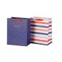 Customized Classic Portable Recycled Striped Wave Dot Boutique Shopping Paper Gift Bags Packaging