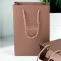 Handmade high quality guarantee gold stamping paper gift packaging bag with custom logo and handles