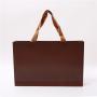 Custom Design Logo Fancy Handmade Single Color Brand Hard Paper Gift Bag With Ribbon