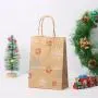Wholesale High Quality Delicate Christmas Color Printing Kraft Paper Gift Bag For Packaging With Custom Logo
