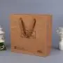 Luxury Brand Retail Gold Hot Stamping Logo Boutique Gift Kraft Paper Shopping Bag
