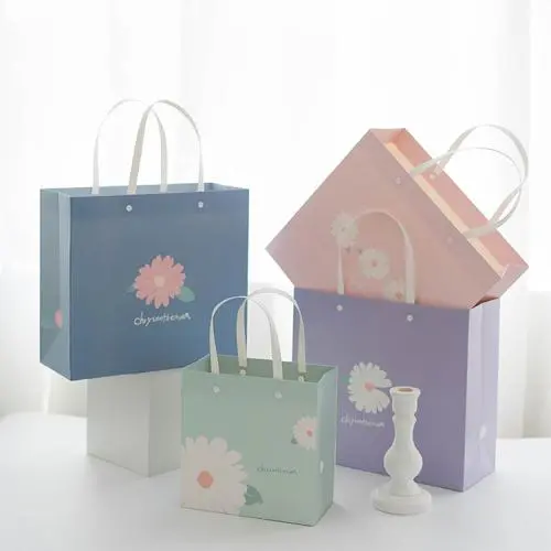 High Quality Large Elegant Universal Custom Paper Gift Bags With Flower Printing High Quality Large Elegant Universal Custom Paper Gift Bags With Flower Printing