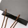 Wholesale In Stock Custom Logo Black Hard Paper Bag Luxury Recycled Gift Paper Bag With Handle