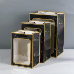 Wholesale New Design Luxury Portable Window White Card Paper Gift Bags With Handles