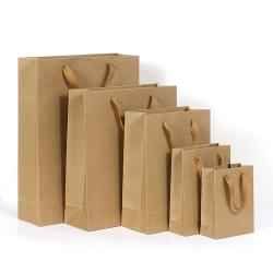 High Quality Eco-friendly Recycled Kraft Gift Paper Garment Bags For Packaging Clothing With Custom Logo