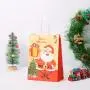 Wholesale High Quality Delicate Christmas Color Printing Kraft Paper Gift Bag For Packaging With Custom Logo
