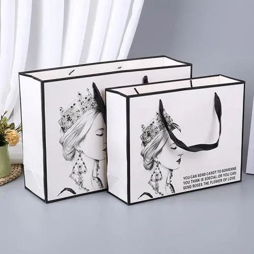 Personalisierte Markenbedruckte Logo Luxus Boutique Einkaufspapiertüten Geschenktüten