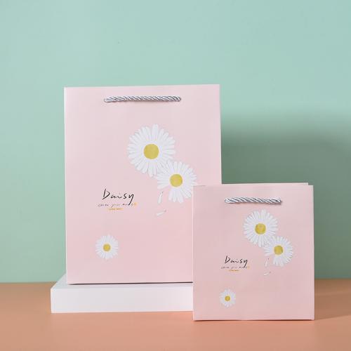 Schöne, maßgeschneiderte Papierbeutel mit bedruckten Gänseblümchen in individuellen Farben für besondere Geschenke und Boutiquen – bis 255 Byte.