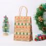 Wholesale High Quality Delicate Christmas Color Printing Kraft Paper Gift Bag For Packaging With Custom Logo