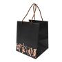 Wholesale In Stock Custom Logo Black Hard Paper Bag Luxury Recycled Gift Paper Bag With Handle