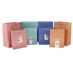 Hot Selling Good Quality Cute Cartoon Printed Colorful Paper Packaging Bags With Custom Own Design Logo