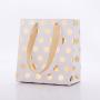 Wholesale Hot Sale Luxury Gold Stamping Dots Printed Shopping Paper Gift Bags Packaging