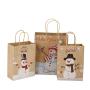 Custom Print Logo Christmas Kraft Paper Shopping Gift Bag With Handles