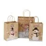 Custom Print Logo Christmas Kraft Paper Shopping Gift Bag With Handles
