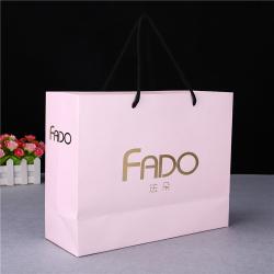 Wholesale Luxury Famous Brand Pink Gift Bags Custom Printed Shopping Paper Bag With Logo