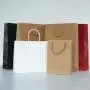 Sacs d'emballage en kraft brun personnalisés, vente en gros, prix bas, avec poignées.