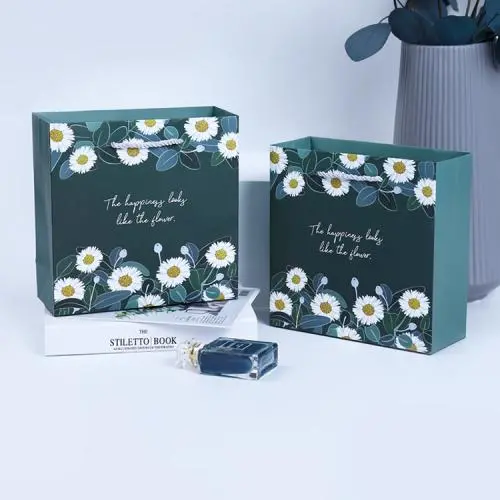 High Quality New Design Daisy Reasonable Fancy Paper Shopping Gift Packaging Bag With Custom Logo