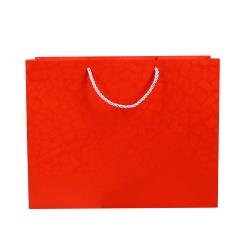 High Quality Manufacture Large Capacity Red Color Printed Paper Packaging Shopping Bags With Custom Logo