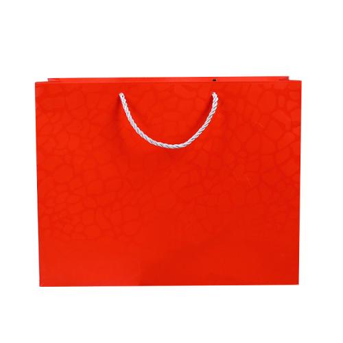 High Quality Manufacture Large Capacity Red Color Printed Paper Packaging Shopping Bags With Custom Logo