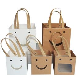 Wholesale Custom Delicate Recyclable Kraft Paper Gift Packaging Bags With Plastic Window