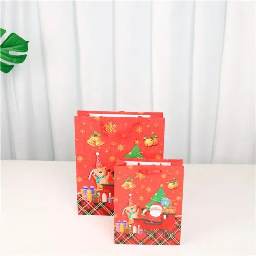 Maßgeschneiderte, hochwertige, niedliche, filigrane, weihnachtliche Karton-Geschenkpapierbeutel mit Griffen – Colorful bedruckt.