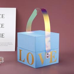 Hot-selling Customized Size Logo Rigid Cardboard Gift Packaging Box With Handle