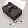 Customized High Quality Black Rigid Glossy Cardboard Gift Boxes With Ribbon Tie