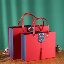 Rigid Cardboard Fancy Convenient Gift Packaging Box Hot-selling Large Size Red Packing Box Paper Gift Customized Paperboard