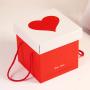 Customized high quality square lid tray wedding gift paper box manufacture with handle