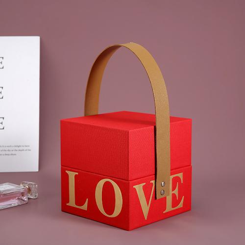 Hot-selling Customized Size Logo Rigid Cardboard Gift Packaging Box With Handle