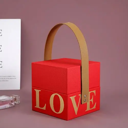 Hot-selling Customized Size Logo Rigid Cardboard Gift Packaging Box With Handle Hot-selling Customized Size Logo Rigid Cardboard Gift Packaging Box With Handle