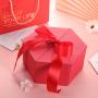 High Quality Luxury Polygonal Hexagonal Easy Shipping Valentine Custom Gift Box With Ribbon Tie