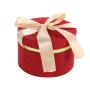 Wholesale high quality universal custom luxury round shaped rigid gift box packaging with ribbon ties