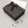 Customized High Quality Black Rigid Glossy Cardboard Gift Boxes With Ribbon Tie