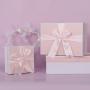 Customized High Quality Luxury Pink Romantic Glossy Cardboard Ribbon Gift Box