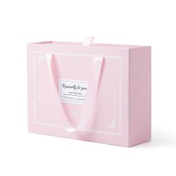 Hot Selling Luxury Fancy Pink Rigid Box Valentine Paper Gift Packaging Box Set With Custom Logo