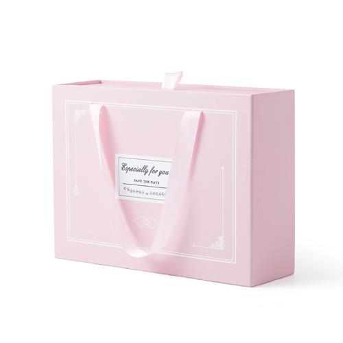Hot Selling Luxury Fancy Pink Rigid Box Valentine Paper Gift Packaging Box Set With Custom Logo