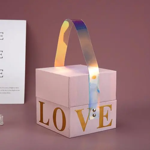 Hot-selling Customized Size Logo Rigid Cardboard Gift Packaging Box With Handle Hot-selling Customized Size Logo Rigid Cardboard Gift Packaging Box With Handle