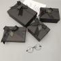 Customized High Quality Black Rigid Glossy Cardboard Gift Boxes With Ribbon Tie