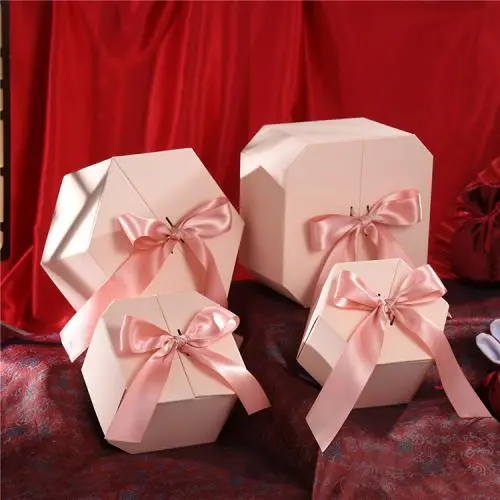 Wholesale Customized Luxury Pink Hexagonal Cardboard Packaging Elegant Gift Boxs Wholesale Customized Luxury Pink Hexagonal Cardboard Packaging Elegant Gift Boxs
