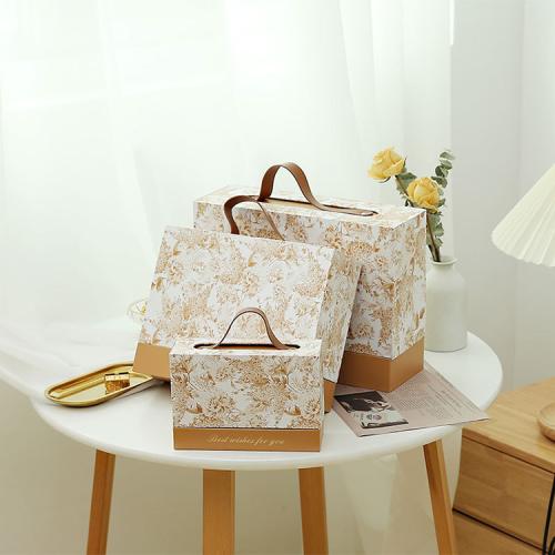 Hot-selling Customised Size Rigid Cardboard Decoration Gift Boxes Sets with Handle Customized Paperboard GHH0415N Gift & Craft