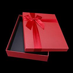 High Quality Low Price Custom Logo Luxury Rectangular Paper Box Set T-shirt Packaging Box With Ribbon Ties