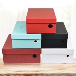 Low Moq Handmade High Quality Single Color Paper Shoe Packaging Boxes With Custom Own Logo