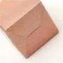 Boîte d'emballage personnalisée rose écologique en papier artistique avec fenêtre, pour cadeaux et cosmétiques.