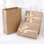 Elegant Eco-friendly Hot Sale Kraft Packaging Paper Boxes Cover And Tray With Bowknot Ribbon