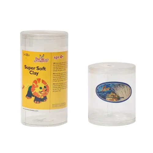 Boîte en plastique transparent ronde personnalisée, vente chaude, avec logo personnalisé.